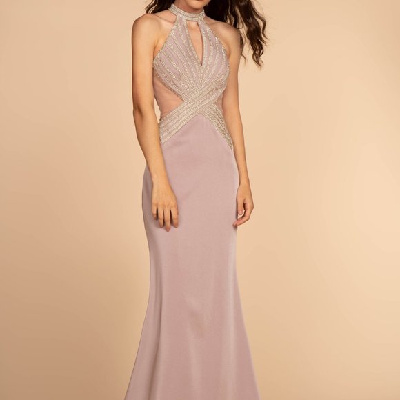 High Neck Mermaid Shape Prom Dress GSGL2573